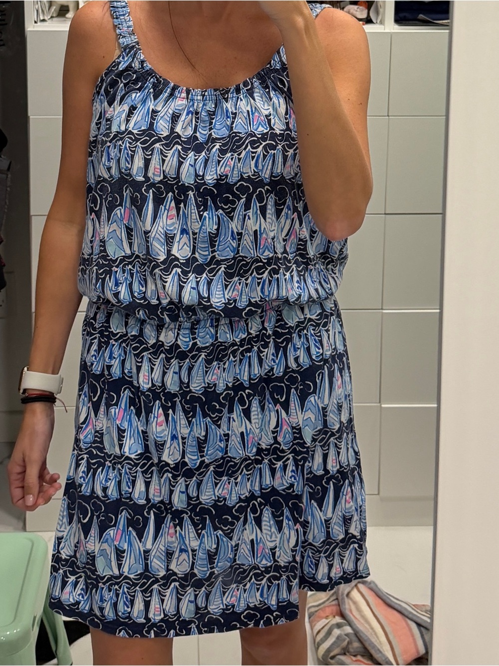 Lilly Pulitzer Blue Patterned Sleeveless Romper